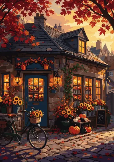 Autumn Flower Shop — finished picture
