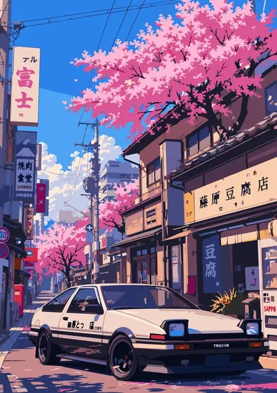 Cherry Blossom Street — finished picture