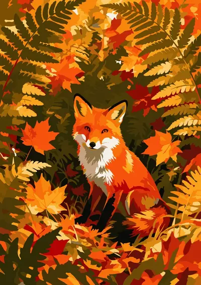 Fox in the Ferns — finished picture