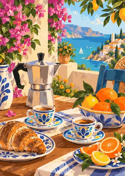 Moka and Oranges — finished picture