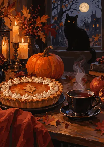 Pumpkin Pie and Coffee — finished picture