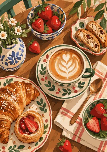 Breakfast Flatlay Berries — finished page