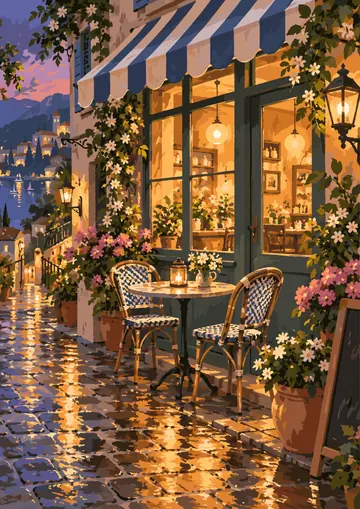 Evening Rain Terrace — finished page