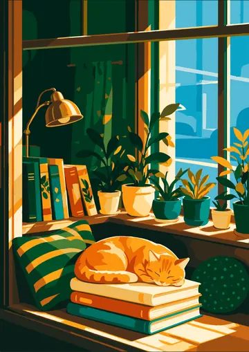 Bookshop Cat — finished page