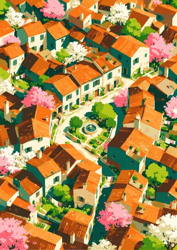 Village From Above — finished page
