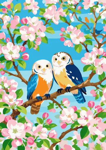 Owls Blossom — finished page
