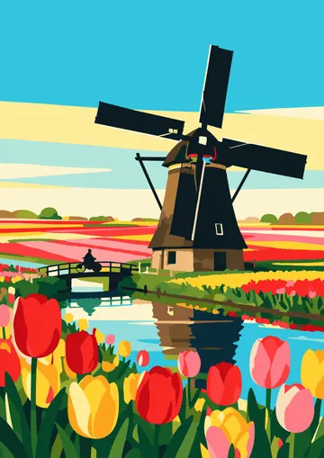 Windmill Tulips — finished page