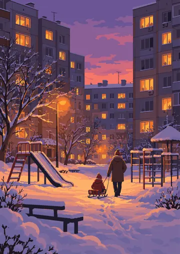 Sledding in the Yard — finished page