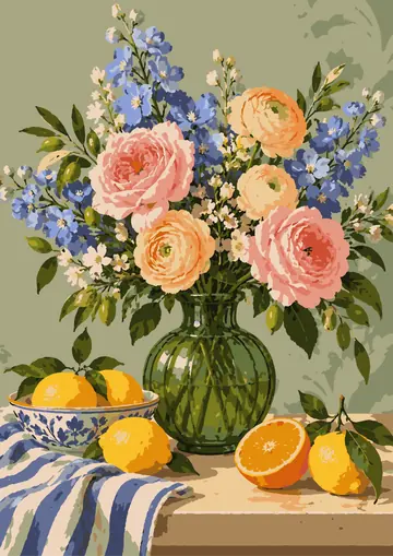 Garden Roses and Lemons — finished page