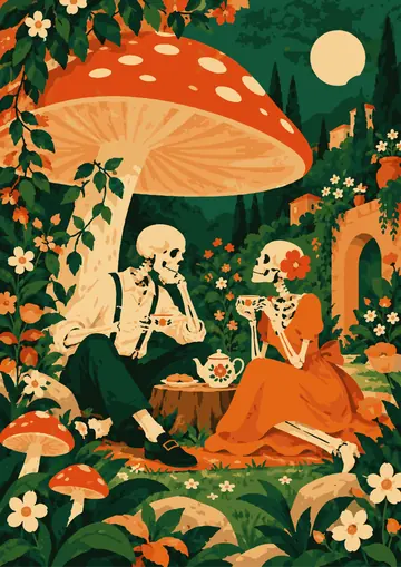 Tea Under the Mushroom — finished page