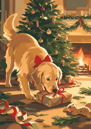 Dog by Tree — finished page