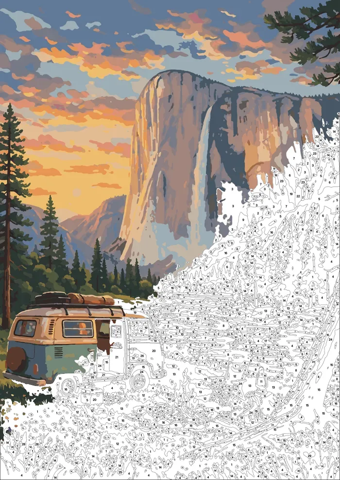 US National Parks — half painted, showing the numbered scheme